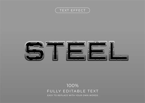 Premium Vector | Engraving metal text effect editable font style