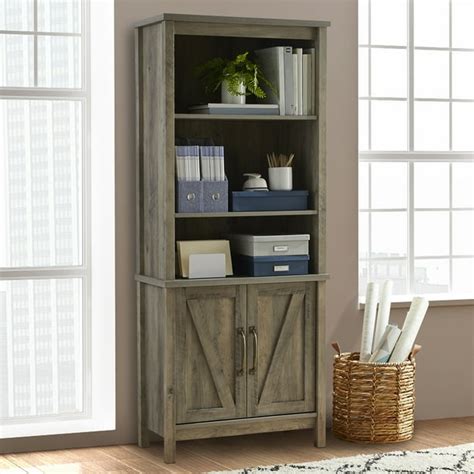 Better Homes & Gardens Modern Farmhouse Library Bookcase with Doors ...