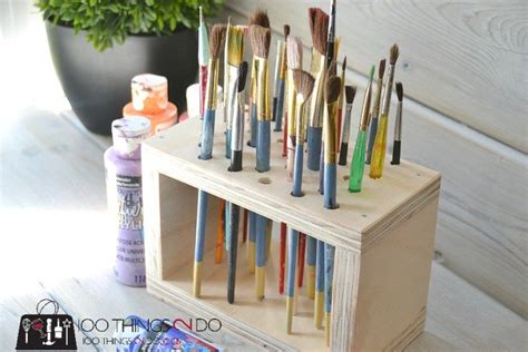 Paint brush storage rack, paint brush organization Craft Paint Storage, Paint Organization ...