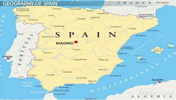 Physical Features Of Spain Map - Dannie Elisabeth