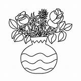 Flowers In A Vase Coloring Pages  Coloring Home sketch template