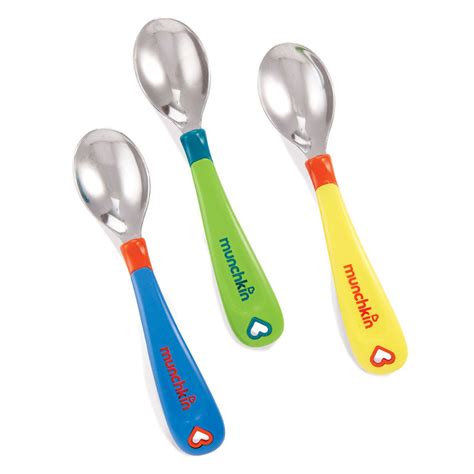 Munchkin, Toddler Spoons, 12+ Months, 3 Pack, Multi-Colored Spoons ...