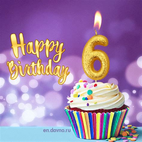 Happy Birthday - 6 Years Old Animated Card - Download on Davno