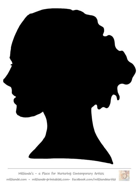 Face Silhouette Templates Printable Stencil Template at www.milliande-printables.com/female-face ...