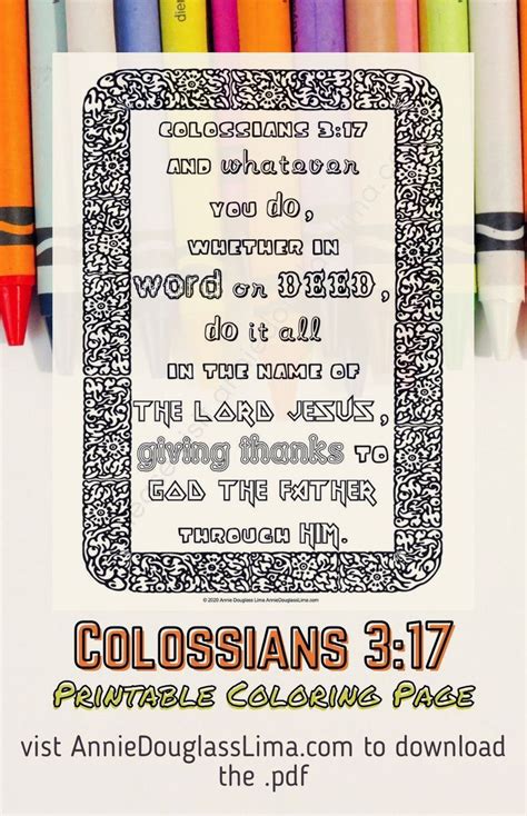 Printable Coloring Page | Colossians 3:17