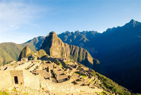 Machu picchu at sunrise stock image. Image of mountain - 107263631