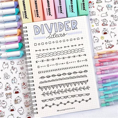 Nicole Grace on Instagram: “New divider / border ideas for your bullet journal or study ...