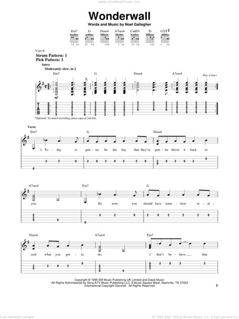 Wonderwall Guitar Chords