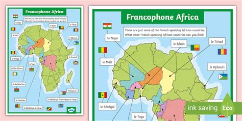 👉 French: Francophone Africa Map (teacher made) - Twinkl