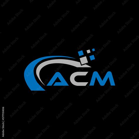 ACM letter logo design on black background. ACM creative initials letter logo concept. ACM ...