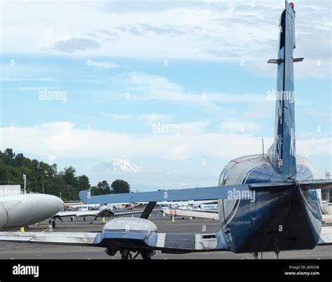 parked aircraft on Boeing Field, King County International Airport, Seattle, Washington State ...