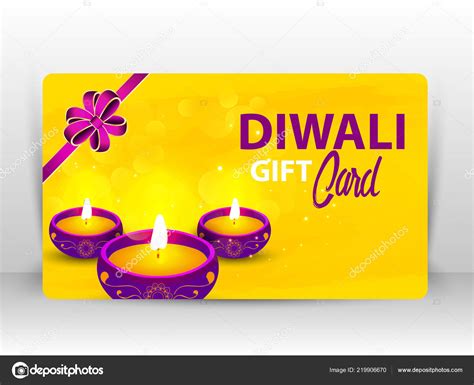 Creative Illustration Burning Diya Fireworks Diwali Gift Card Design Happy Stock Vector Image by ...