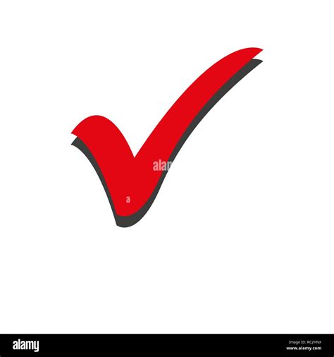 Red check mark icon. Tick symbol in red color, vector illustration ...