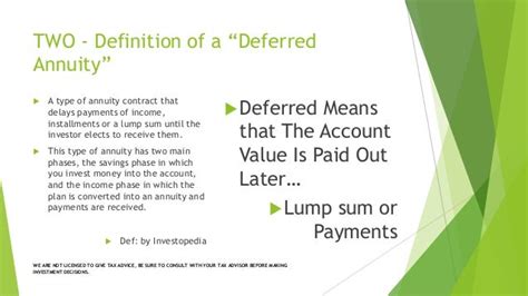 Definition of a Deferred, Fixed Annuity