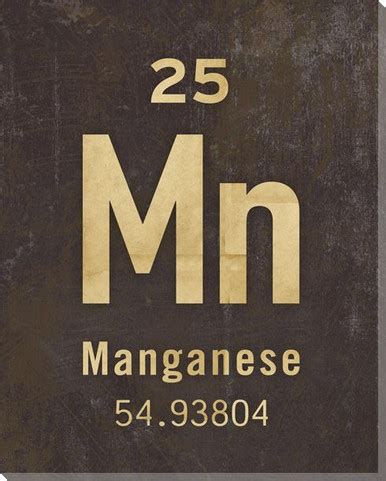 Manganese - Periodic Table of Elements Wrapped Canvas Giclee Print - Wall Decor - Artwork