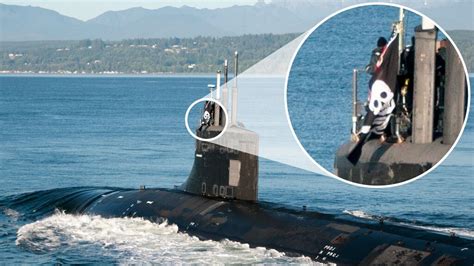 US Navy: Hunter-killer submarine returns home with Jolly Roger flag ...