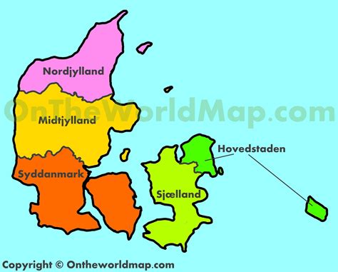 Administrative map of Denmark - Ontheworldmap.com