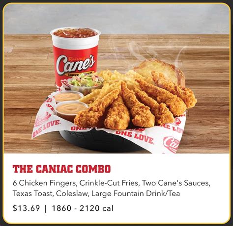 Raising Cane's Chicken Fingers Mentor, OH Menu (Updated: July 2024)