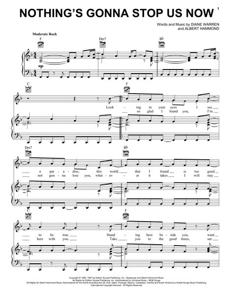 Starship "Nothing's Gonna Stop Us Now" Sheet Music Notes, Chords | Alto Saxophone Download Pop ...