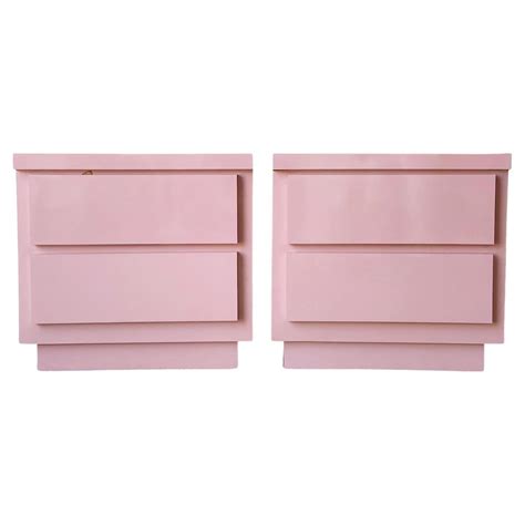 Postmodern Pink Lacquer Laminate Nightstand, 1980s For Sale at 1stDibs
