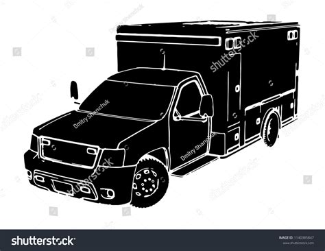 Silhouette Ambulance Car Vector Stock Vector (Royalty Free) 1140385847 ...