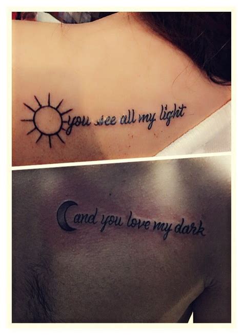 images about {Tattoos} on Pinterest | Sun Moon The Moon and The Sun | Matching couple tattoos ...