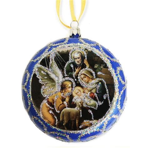 U112-B Blue Religious Christmas Ornament Traditional Byzantine Icon of ...