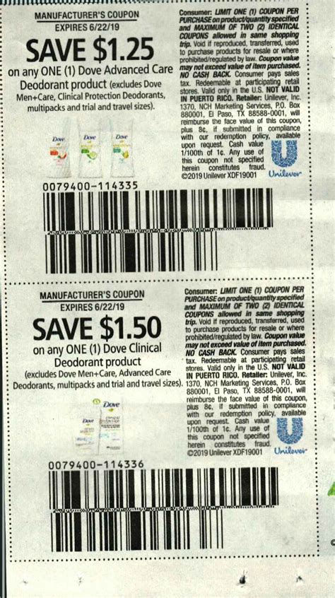 Unilever Dove Printable Coupons