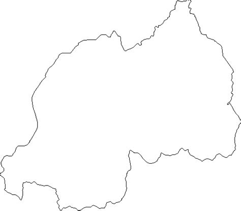 Blank Outline Map of Rwanda