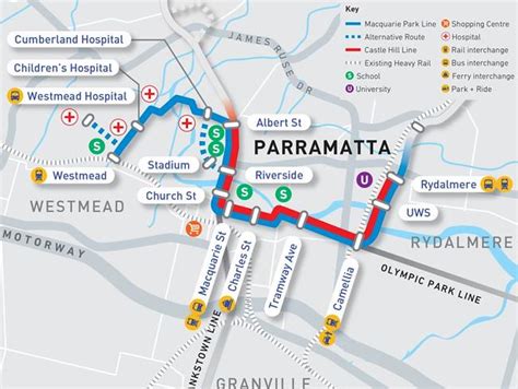 Parramatta's four choices for future light rail routes. - a photo on ...