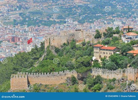 Alanya Castle stock photo. Image of rock, castle, coast - 25424896