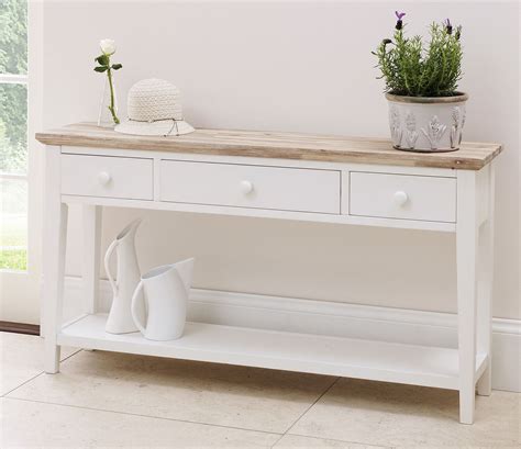 CONSOLE TABLE WOODEN Side Hall Table 3 Drawers Shelf Florence Kitchen Furniture £229.99 ...