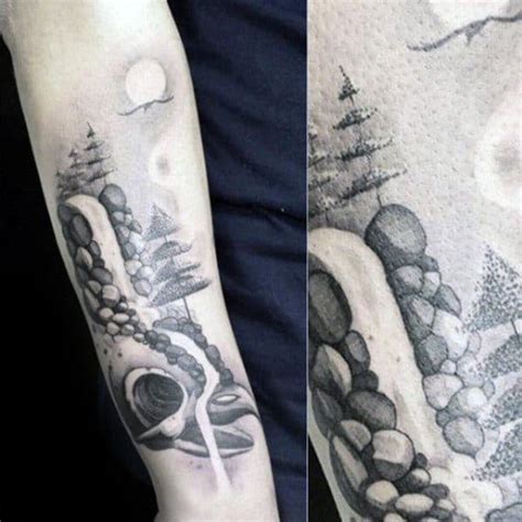 Inner Forearm Mens River Tattoo With Waterfall Design Ideas - Next Luxury