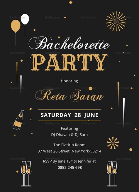 Printable Bachelorette Party Invitations Templates - Printable Word ...