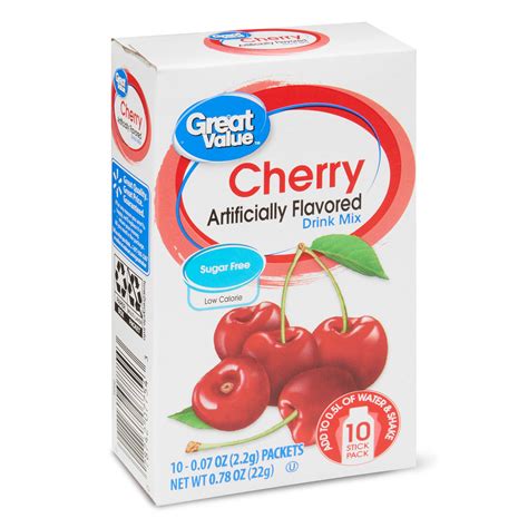 Great Value Sugar-Free Cherry Drink Mix, 0.78 oz, 10 Count - Walmart ...