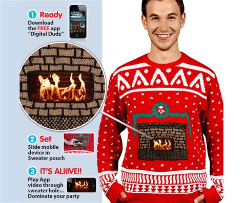 Knitted Crackling Fireplace Christmas Sweater | Cool Sh*t You Can Buy ...