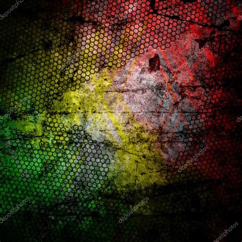 Red, yellow, green rasta flag on grunge textured concrete wall — Stock ...