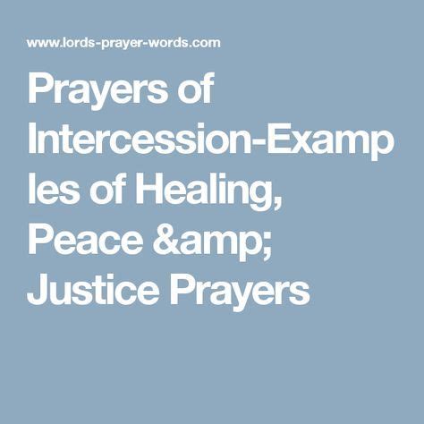 Prayers of Intercession-Examples of Healing, Peace & Justice Prayers ...