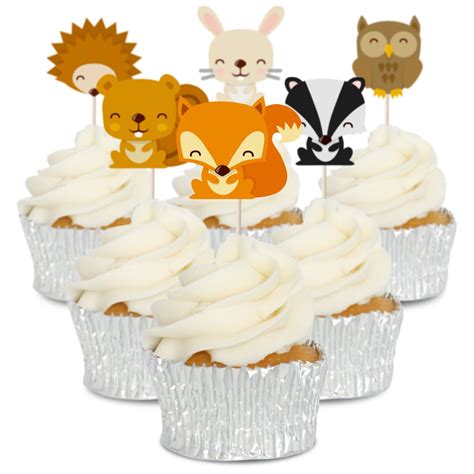 Woodland Animal Cupcake Toppers Cupcake Picks Pics - Etsy