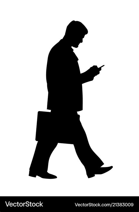 Silhouette of walking businessman Royalty Free Vector Image