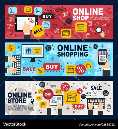 Online shop e-commerce web store and retail Vector Image