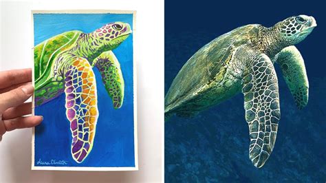 Sea Turtle Painting - Step By Step Acrylic Tutorial