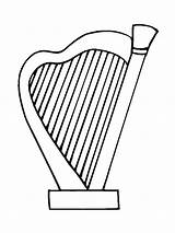 Harp Instrument Drawing Sketch Coloring Page sketch template