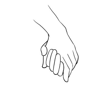 Couple Holding Hands Clipart Black And White - Goimages Zone