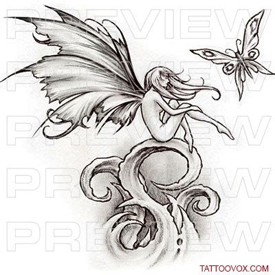 Fairy Butterfly Tattoo Design - TattooVox Professional Tattoo Designs ...