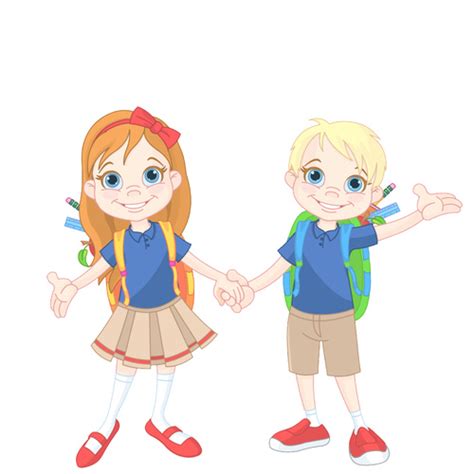 Cartoon primary school student vector free download