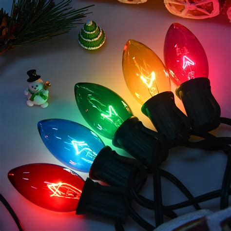 C9 Multicolor Christmas Lights Outdoor Vintage Christmas Tree Lights ...