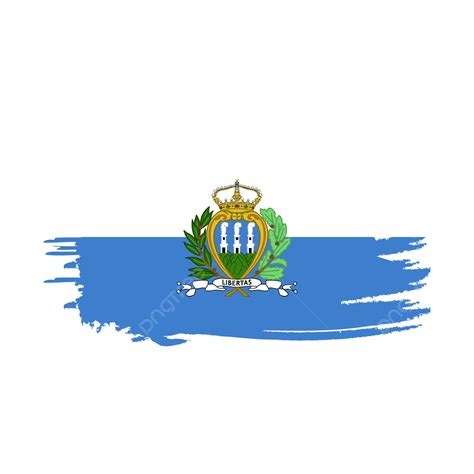 San Marino Flag Stylized On White Transparent Background, San Marino Flag Brush, San Marino Flag ...