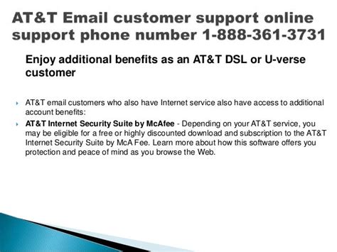 At&t email customer support on line support phone number