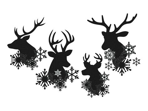 Deer Snowflake Svg, Deer Winter Svg | Winter svg, Cricut christmas ideas, Silhouette christmas